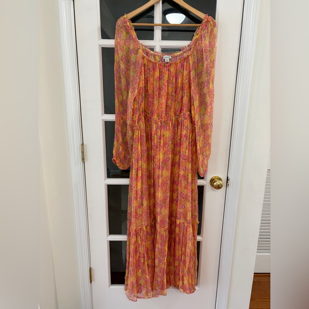 SUNDANCE Sunburst Maxi Dress - Size L Petite - NWT